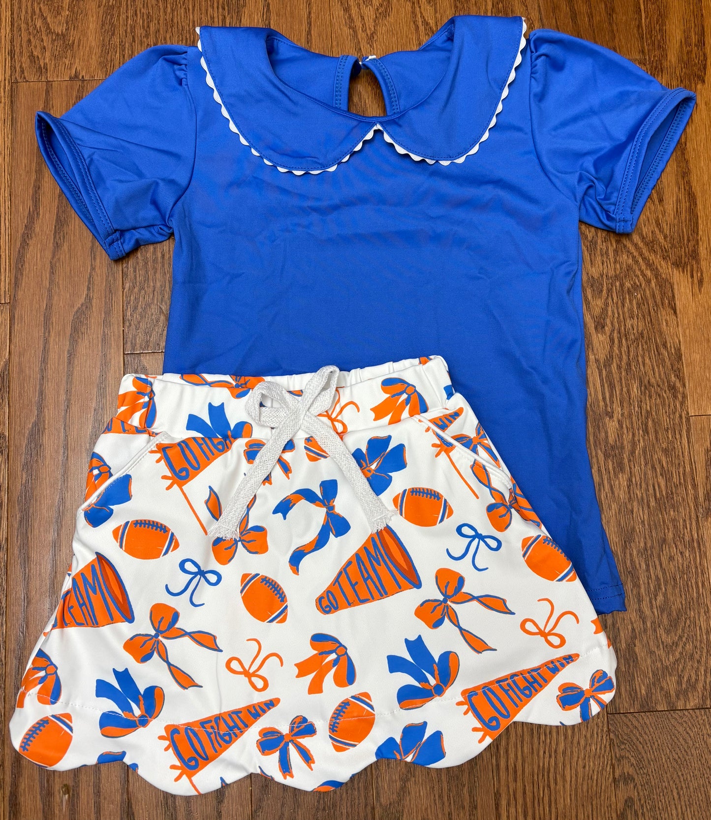 Blue and Orange Girls Athletic skort set