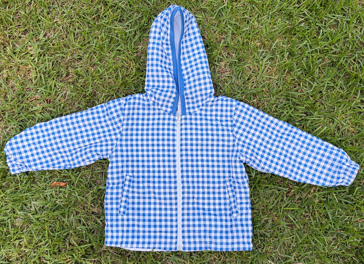 Rain Jacket, blue plaid
