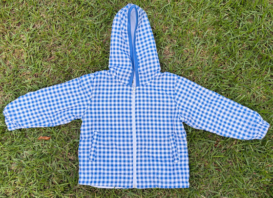 Rain Jacket, blue plaid