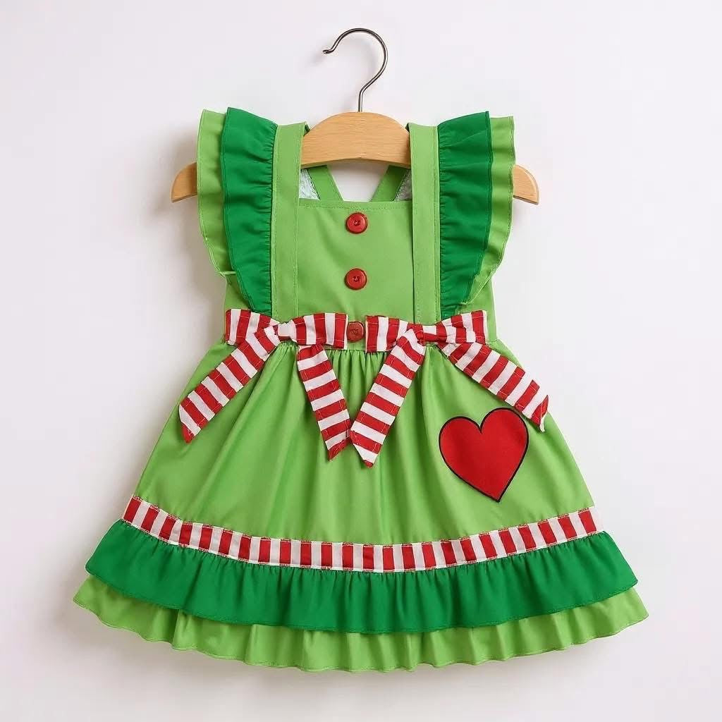 Green Dress with red heart
