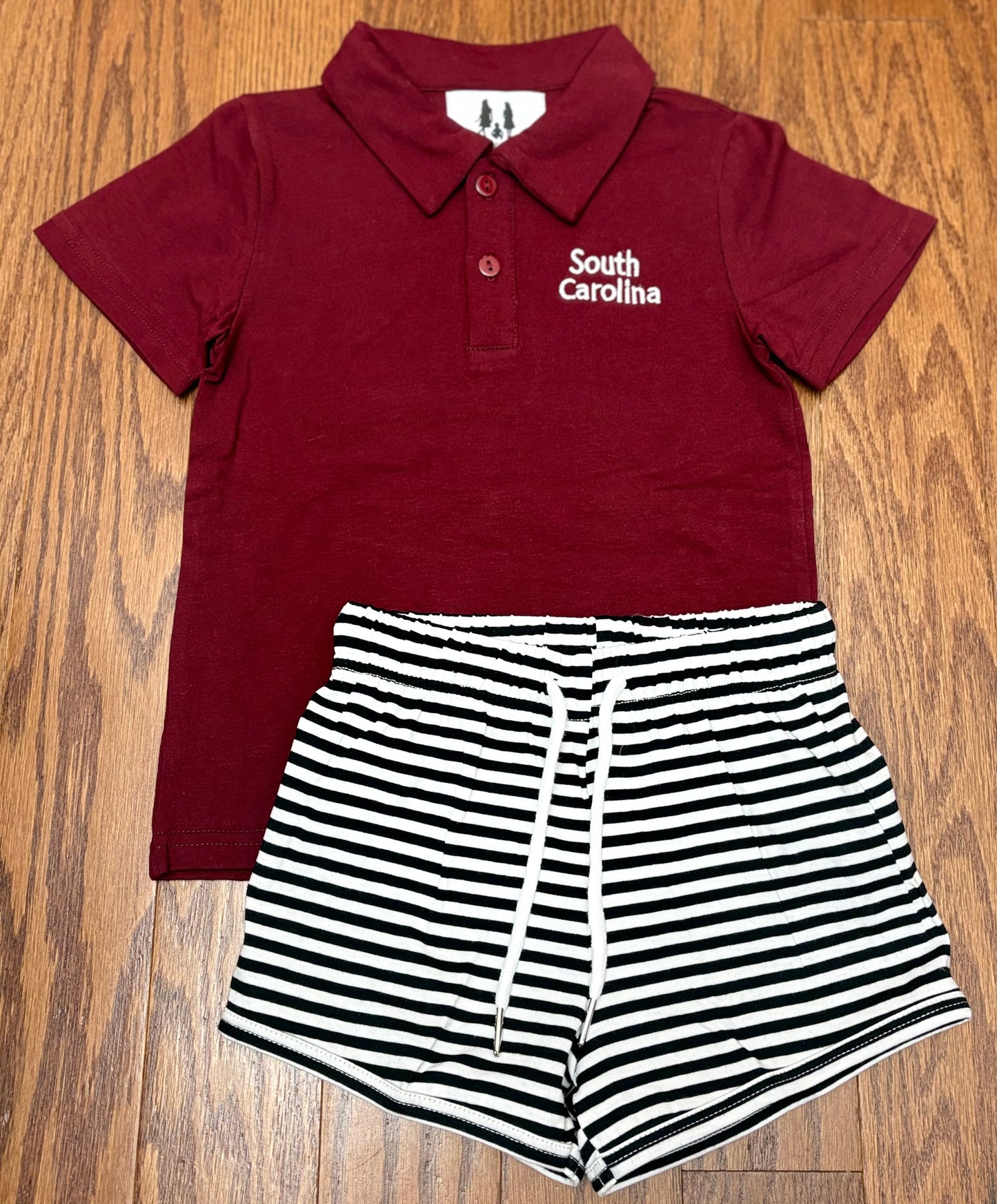 South Carolina Embroidered Boy Short Set