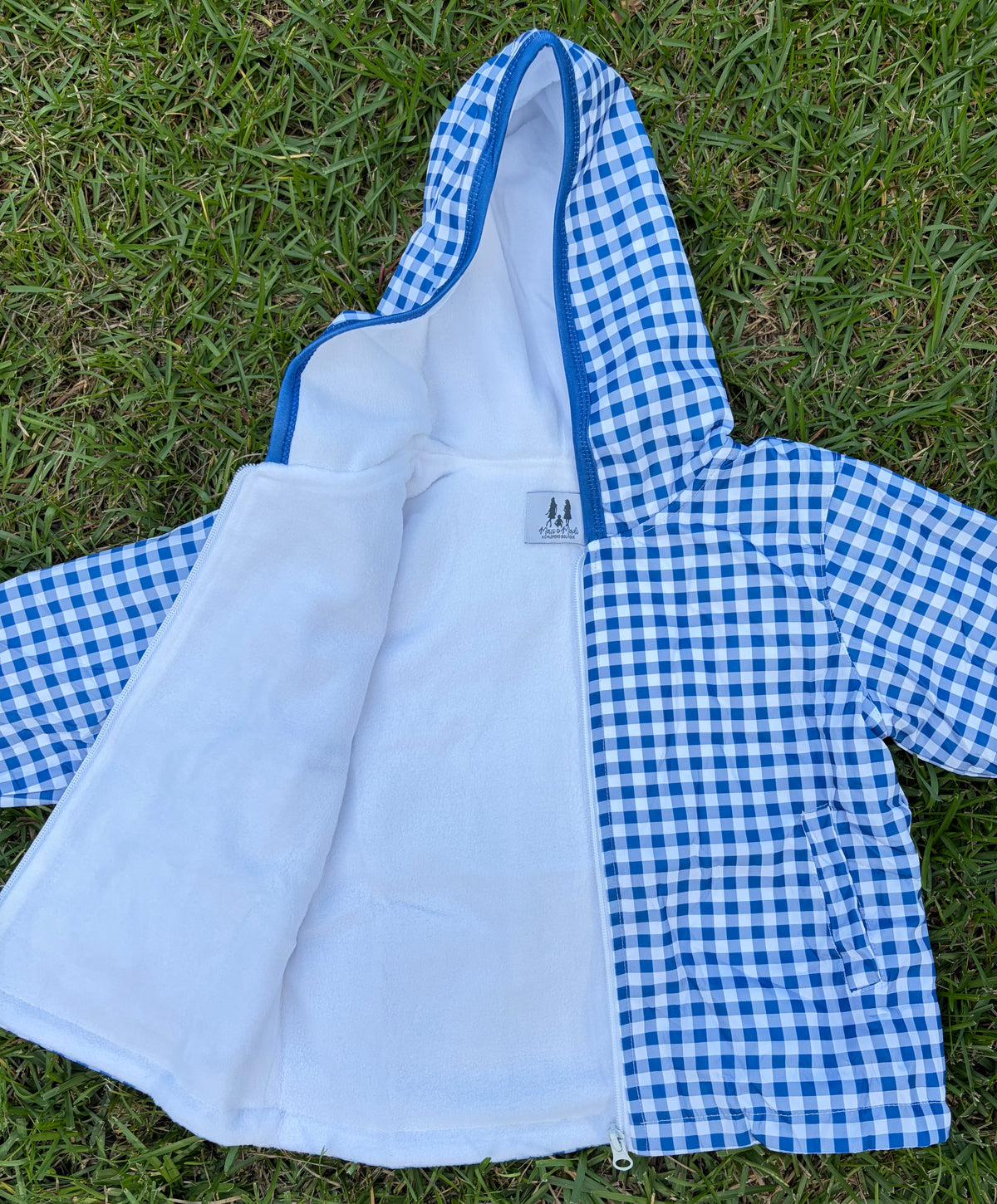 Rain Jacket, blue plaid