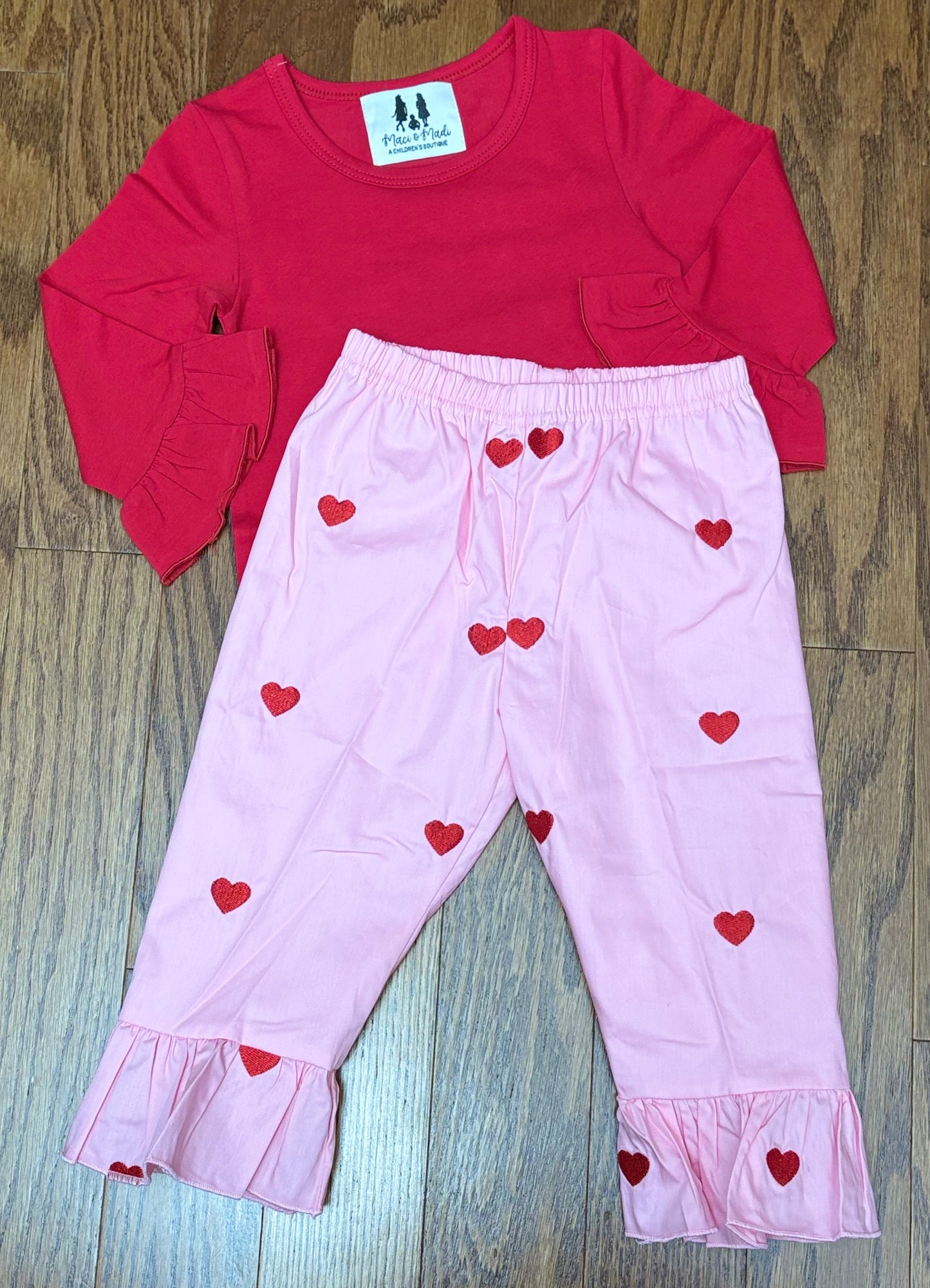 Follow Your Heart Valentine’s Girls Pant Set