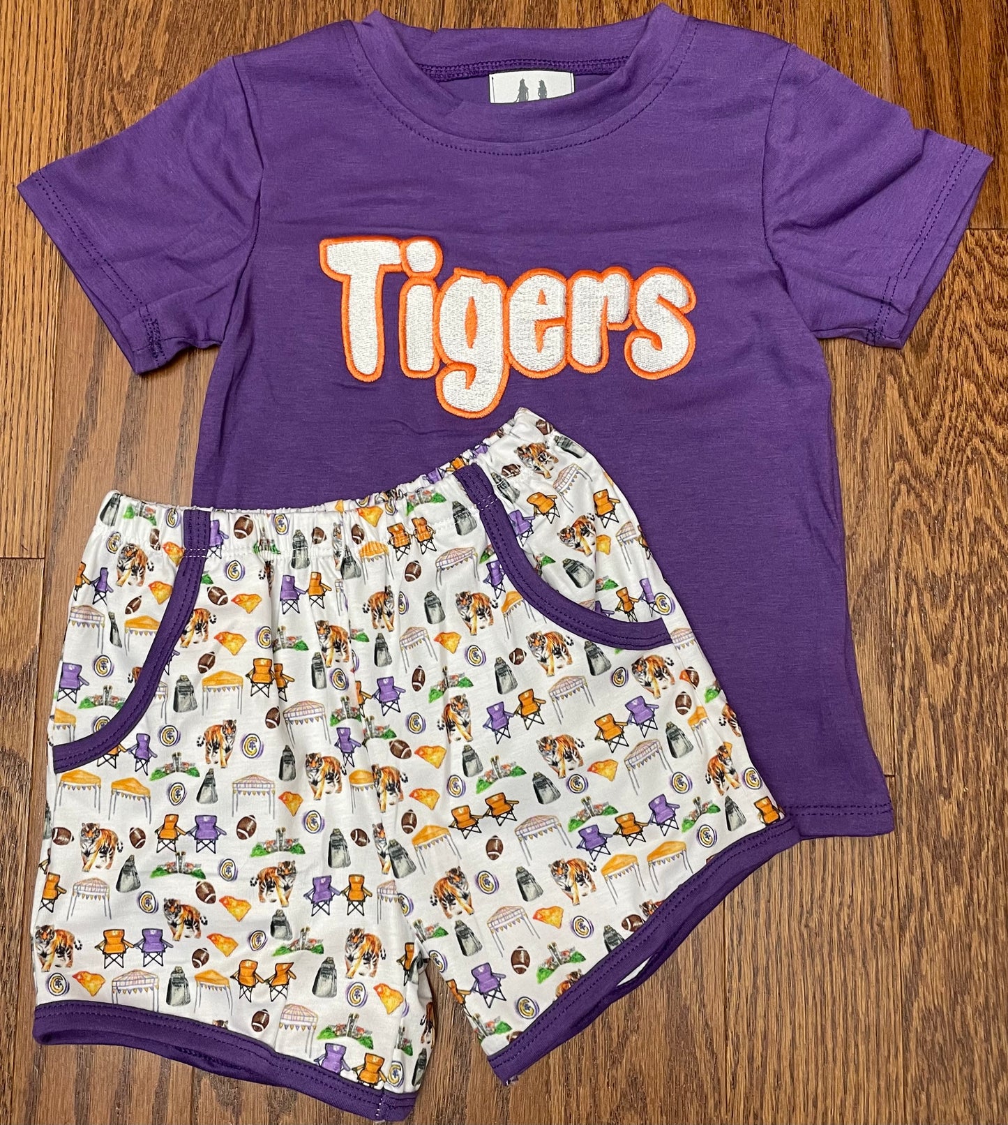 Clemson tigers print boy short set