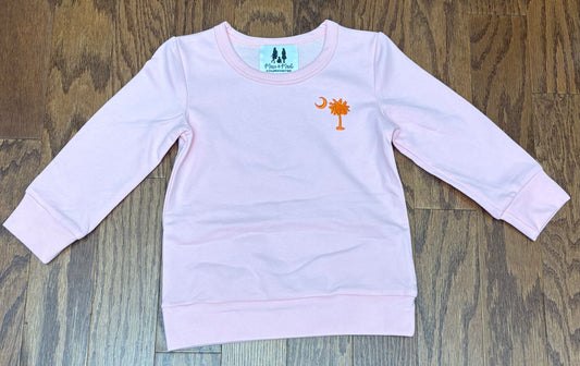 Orange Palmetto Tree Girls Sweater