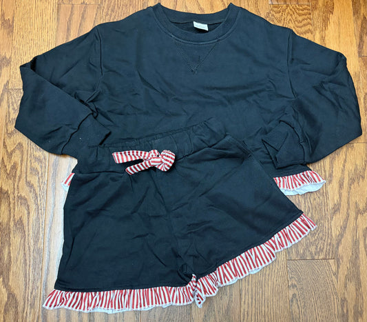 Sweet in Style Garnet and Black Girl Short set