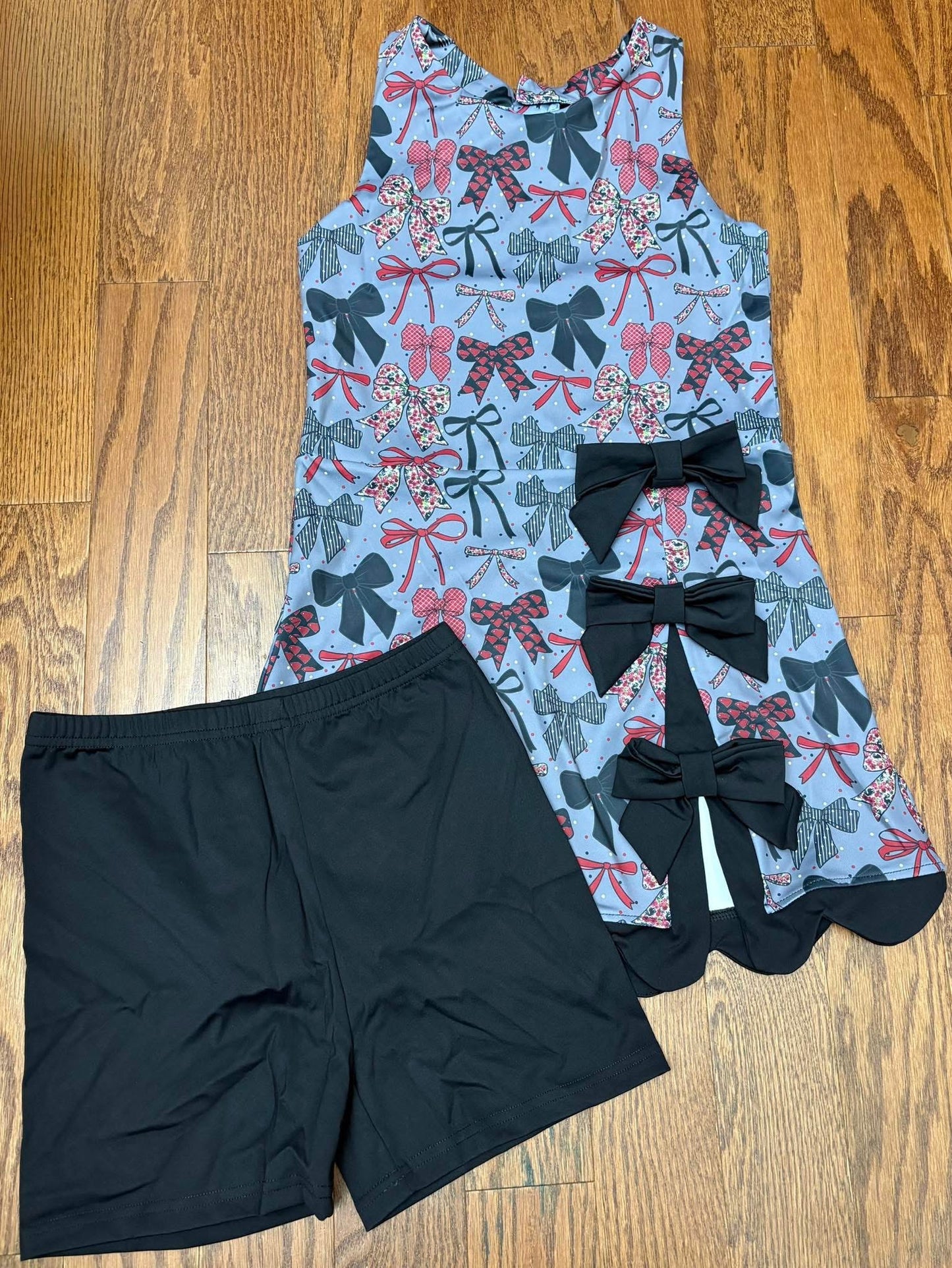 Bowtiful Athletic dress with shorts, garnet and black, South Carolina