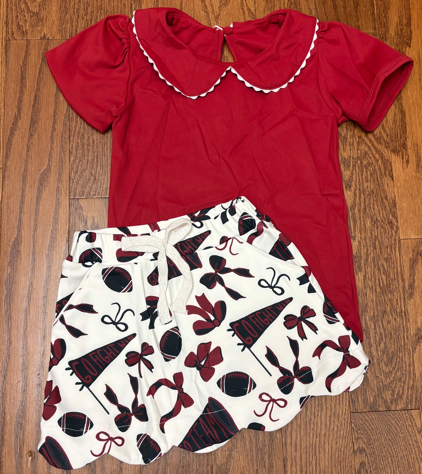Garnet and Black Girls Athletic skort set