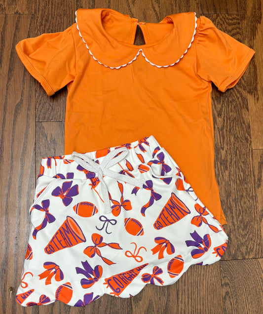 Orange and Purple Girls Athletic skort set