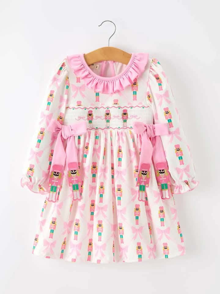 Girls Christmas Embroidered Nutcracker Dress