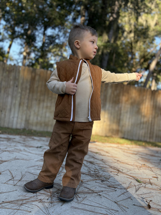 Brown boy vest