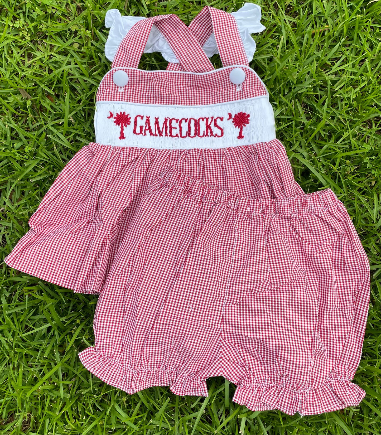 Smocked Gamecocks Girl Short Set