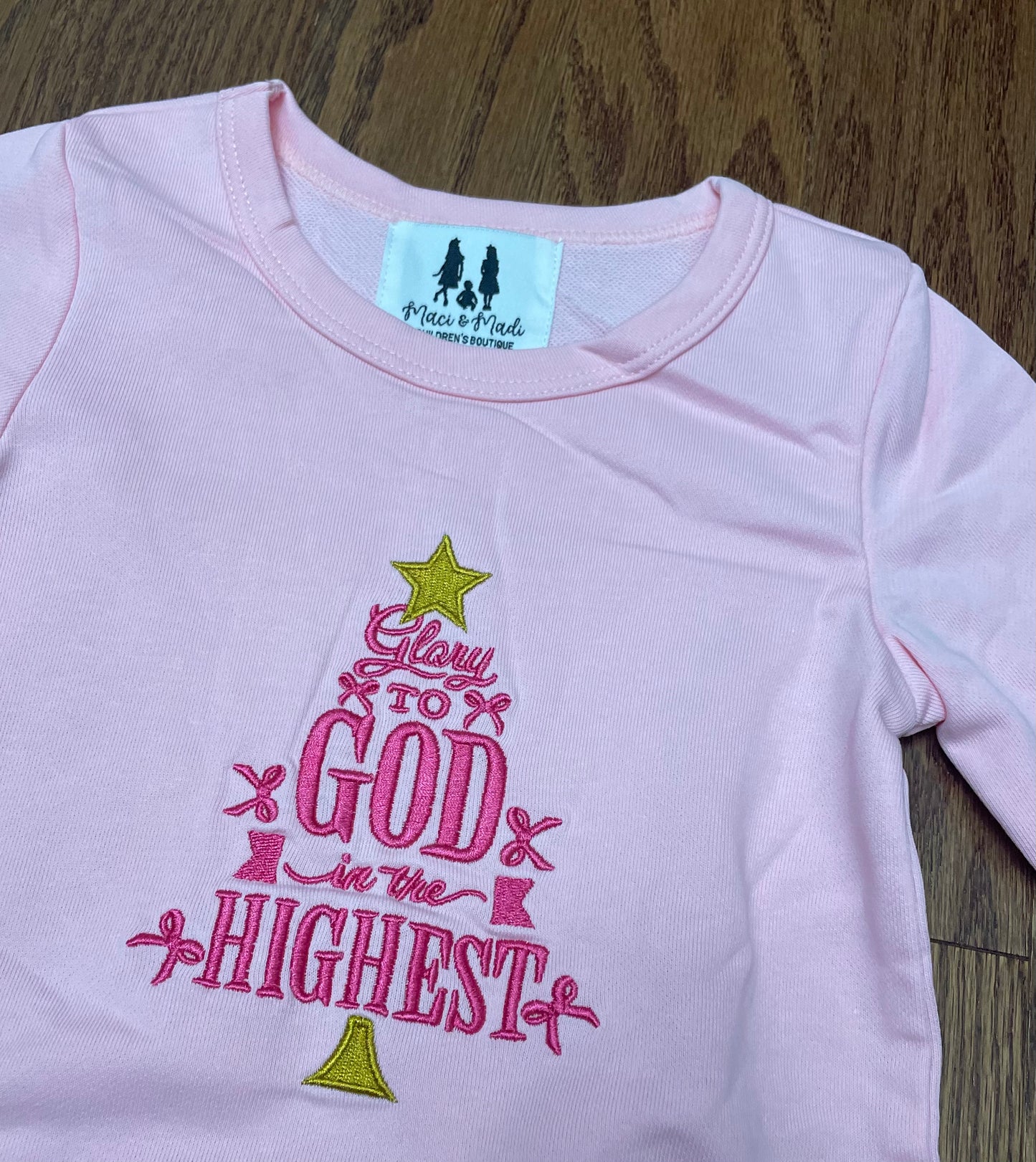 Glory to God in the Highest girls sweater