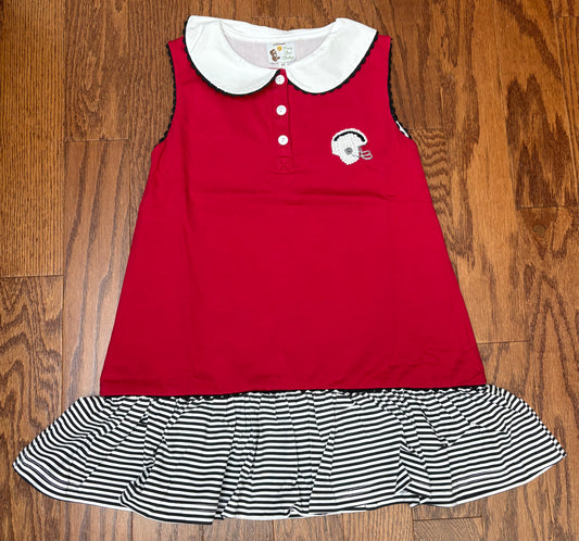 French Knot Helmet Dress, Garnet