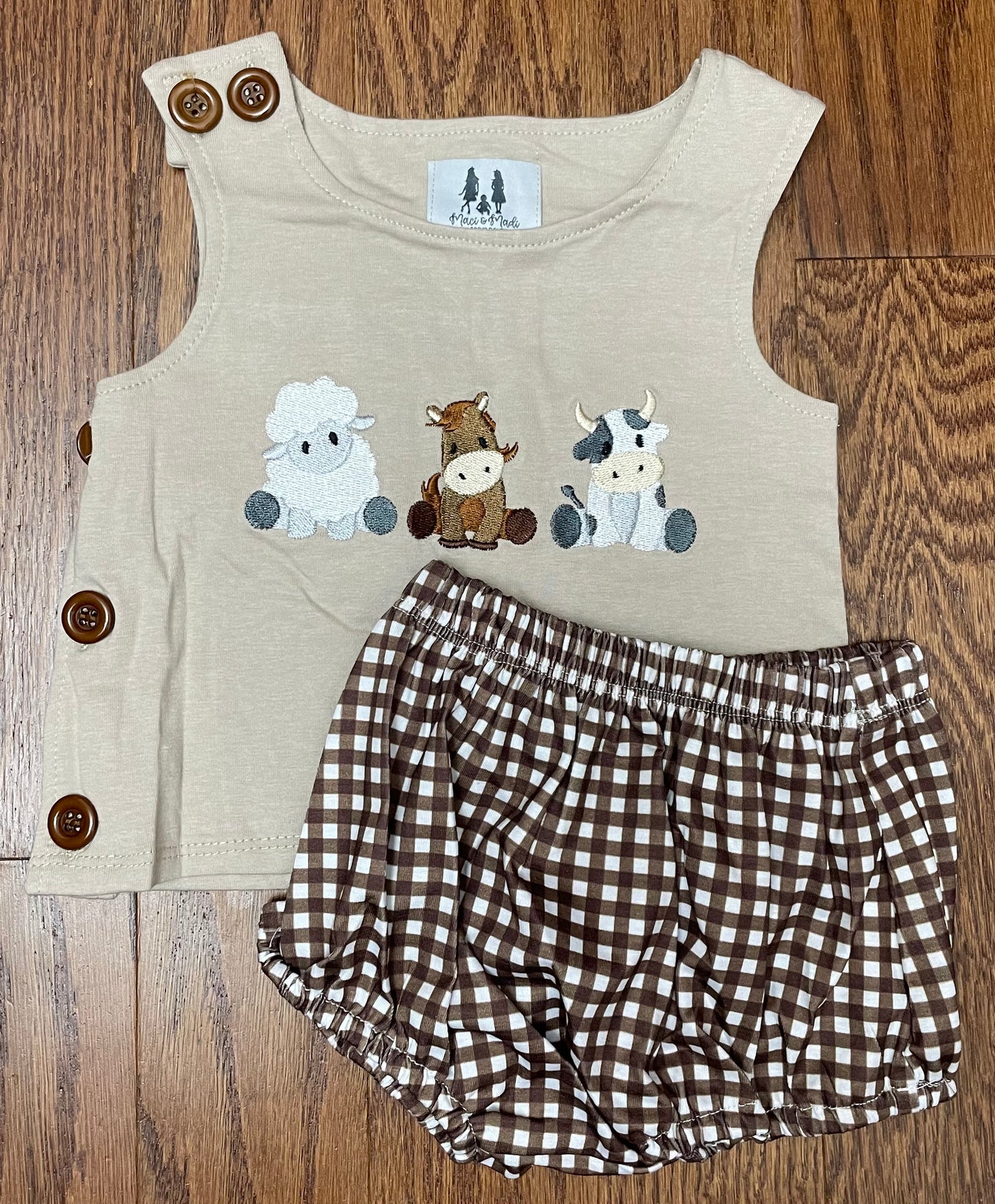 Farm animals boy diaper set