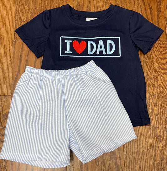I ❤️Dad (I love Dad) boy short set, regular shorts