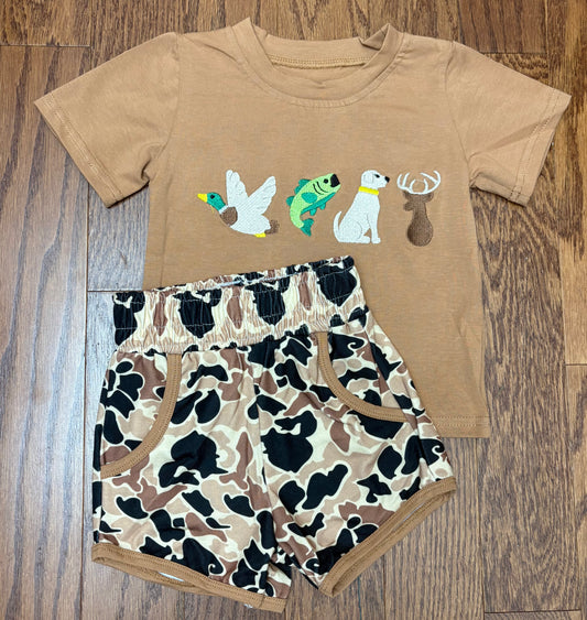 Outdoors and Hunting boys short set