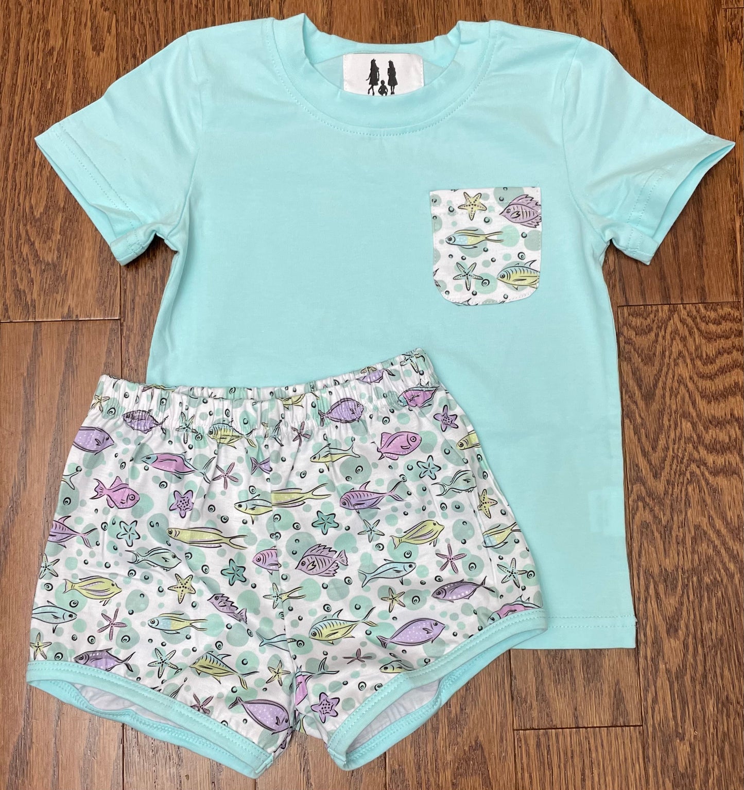 Pastel Fish boy short set