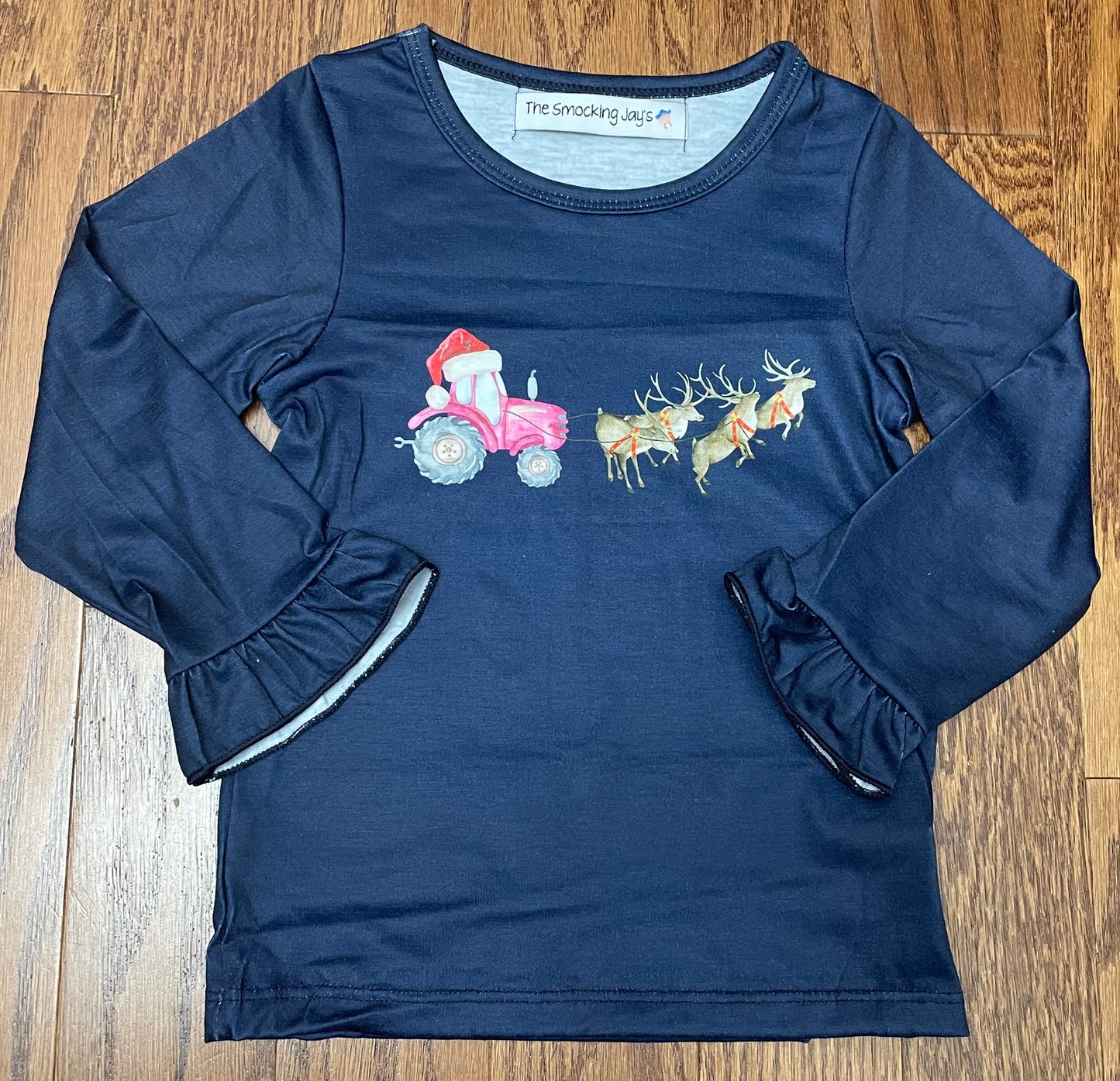 Holiday Tractor Girls Long Sleeves