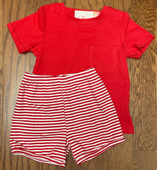 Basic Boy Short set, Red