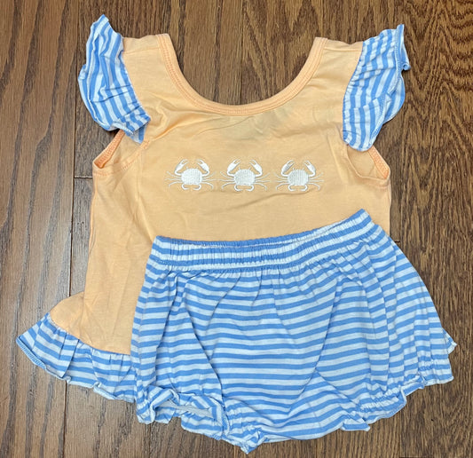 Beach Crabs Girl Diaper Set