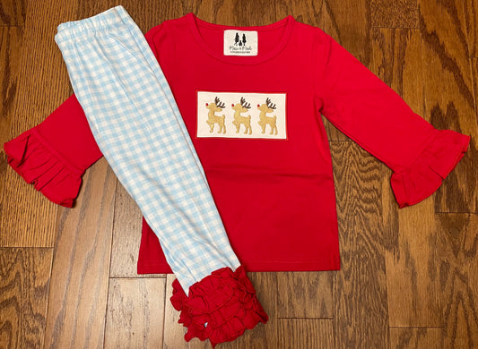 Reindeer girls legging set