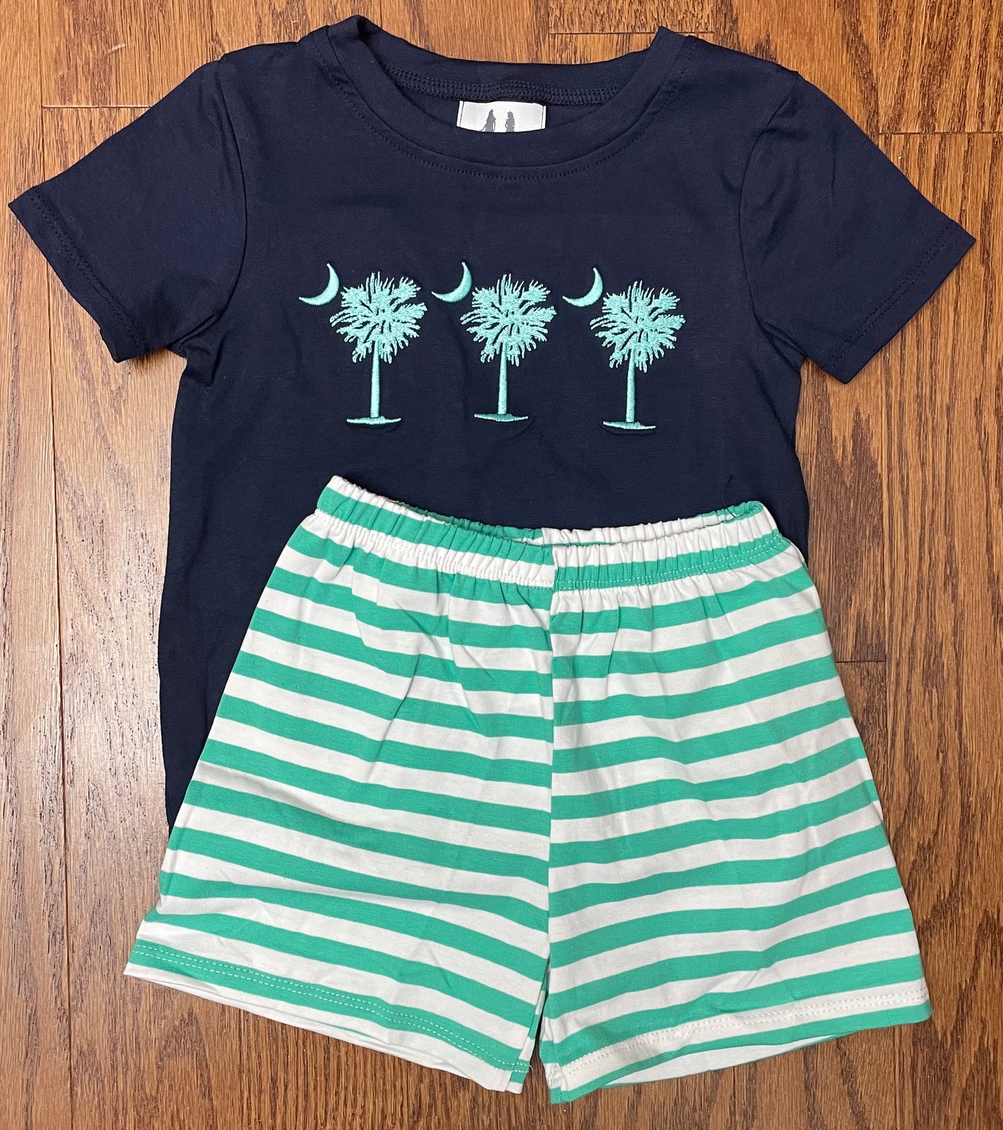 Mint Palmetto Boy Short Set