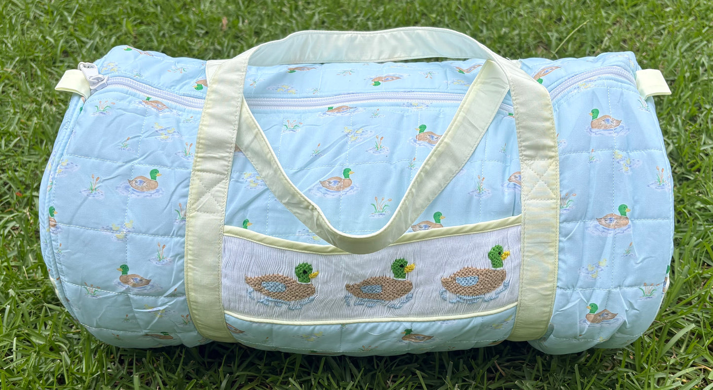 Smocked Mallard Duck Luggage Weekender Duffle