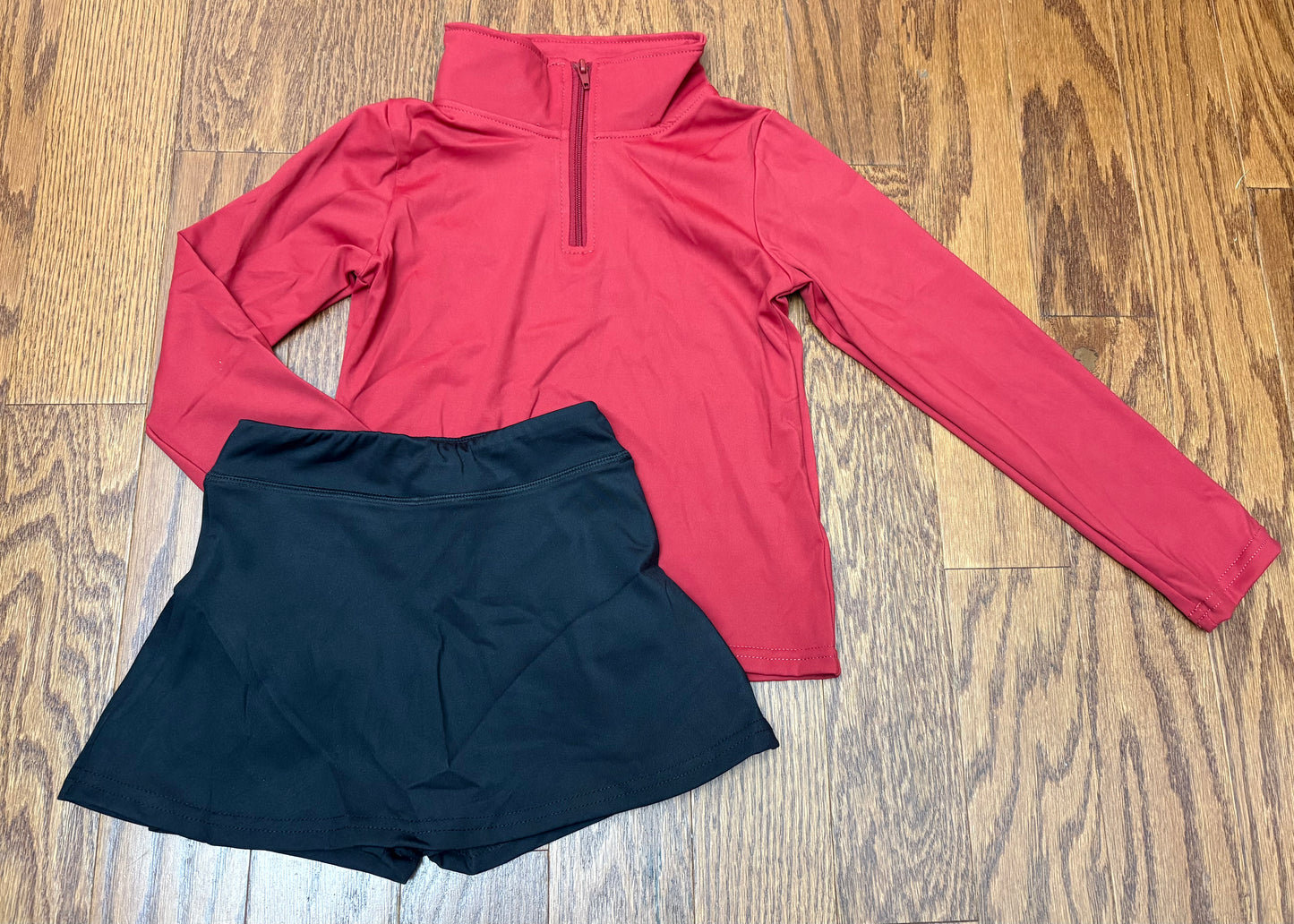 Garnet and Black Girls athletic Skort Set