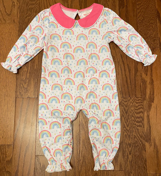 Pink Rainbow Girl Romper