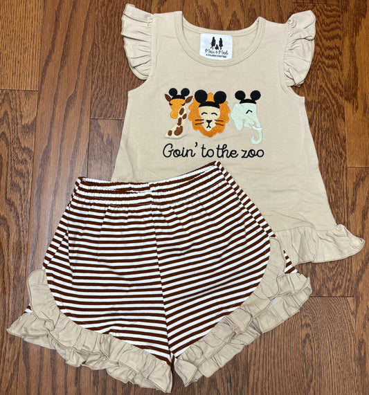 Goin’ to the Zoo girl short set
