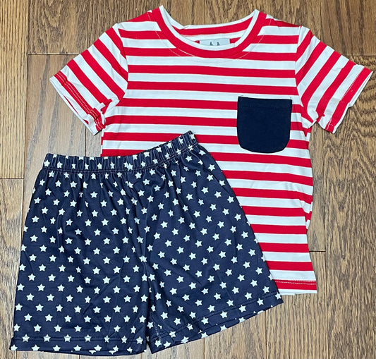 Red, White, and Blue Boy Short Set