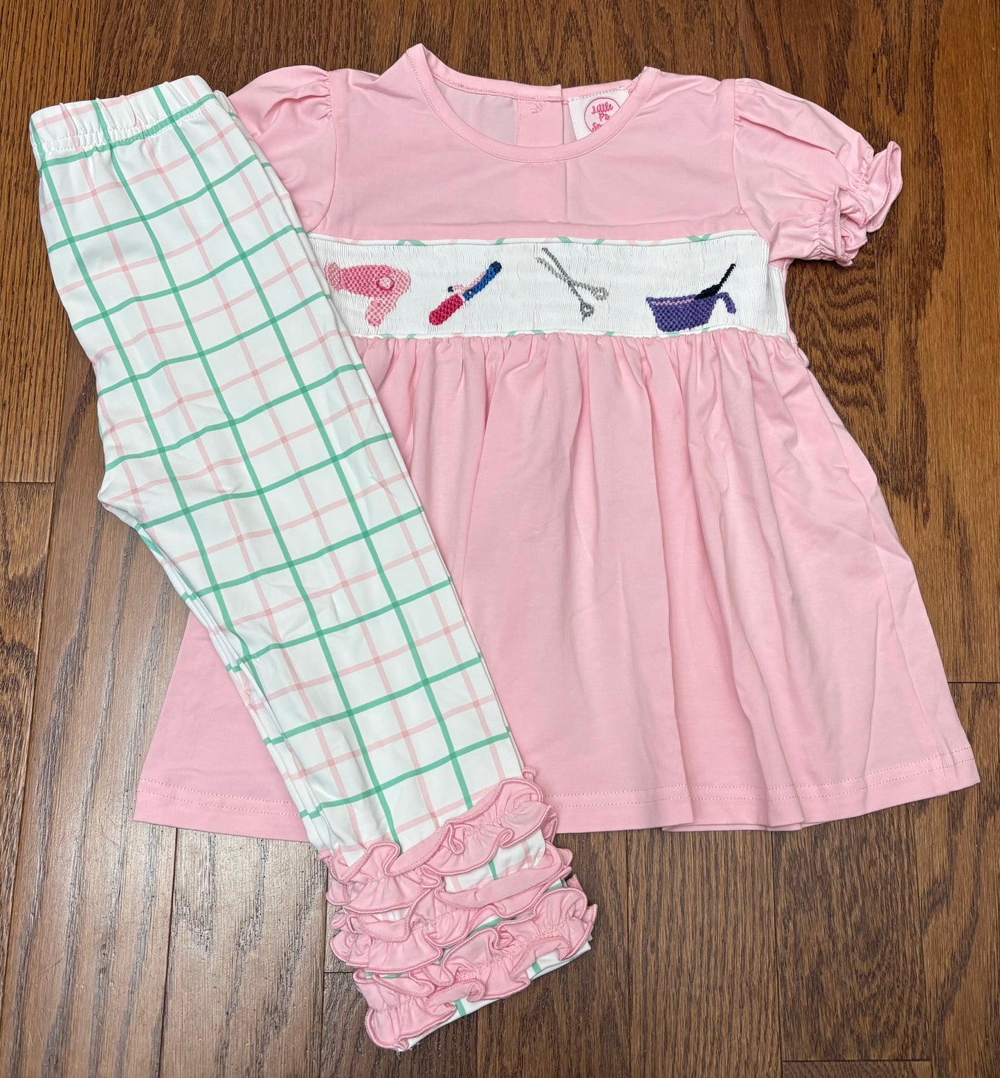 Smocked Hair Stylist Girls Pant Set