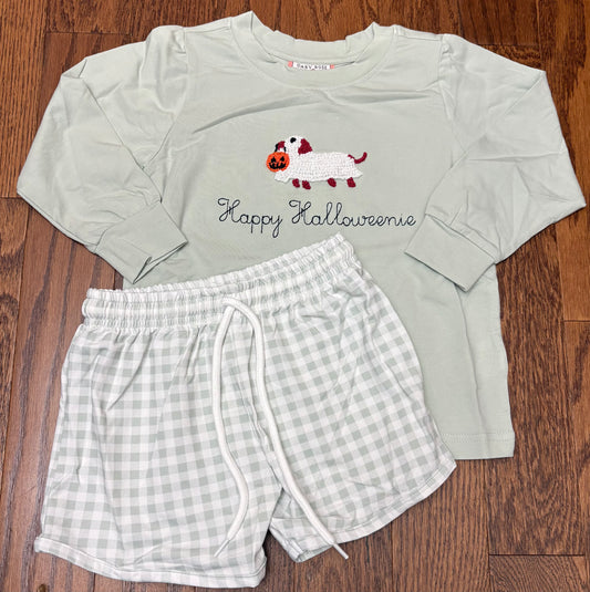 Happy Halloweenie Boy Short Set