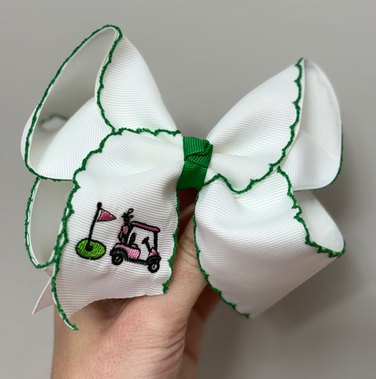 Golf Embroidered 5.5 inch bow