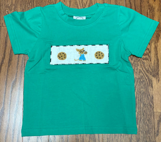 Smocked Mouse and cookie boy tee