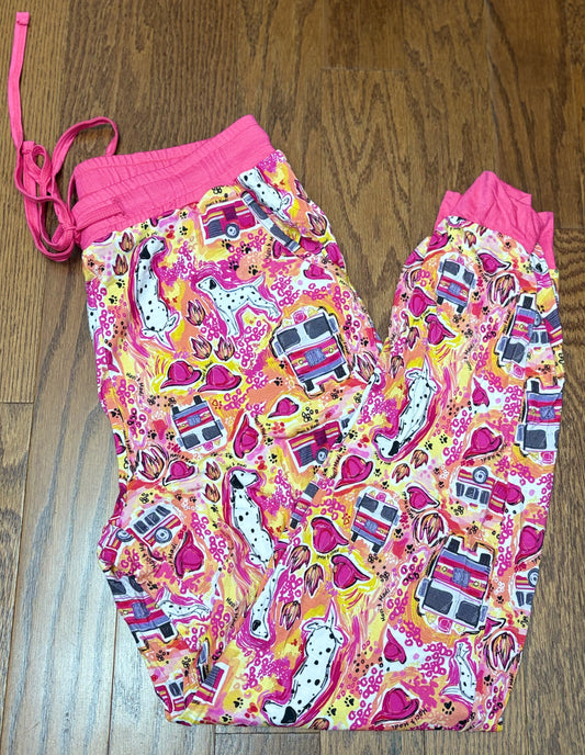 Adult Joggers Bamboo Fire Trucks