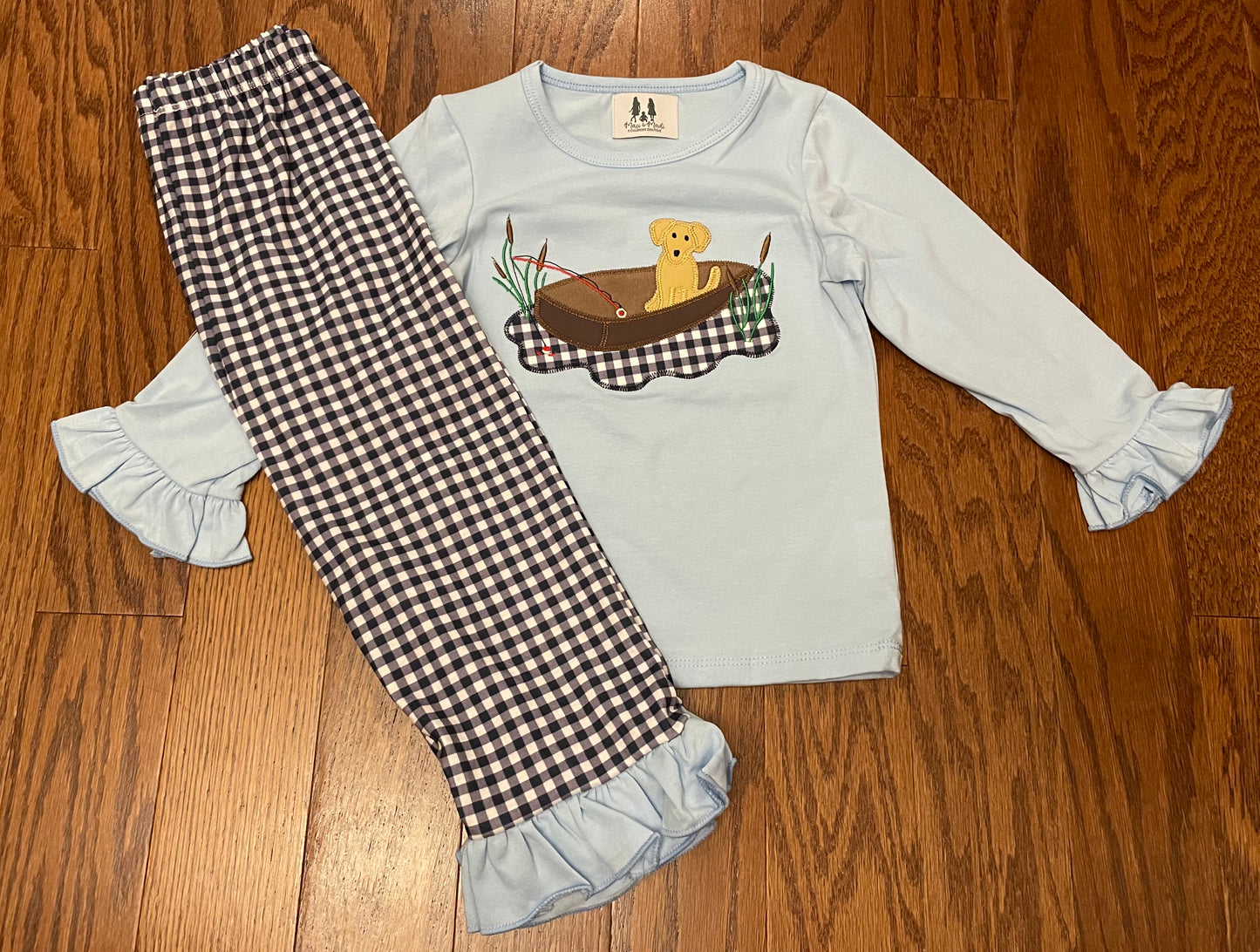 Puppy and Boat girl pant set