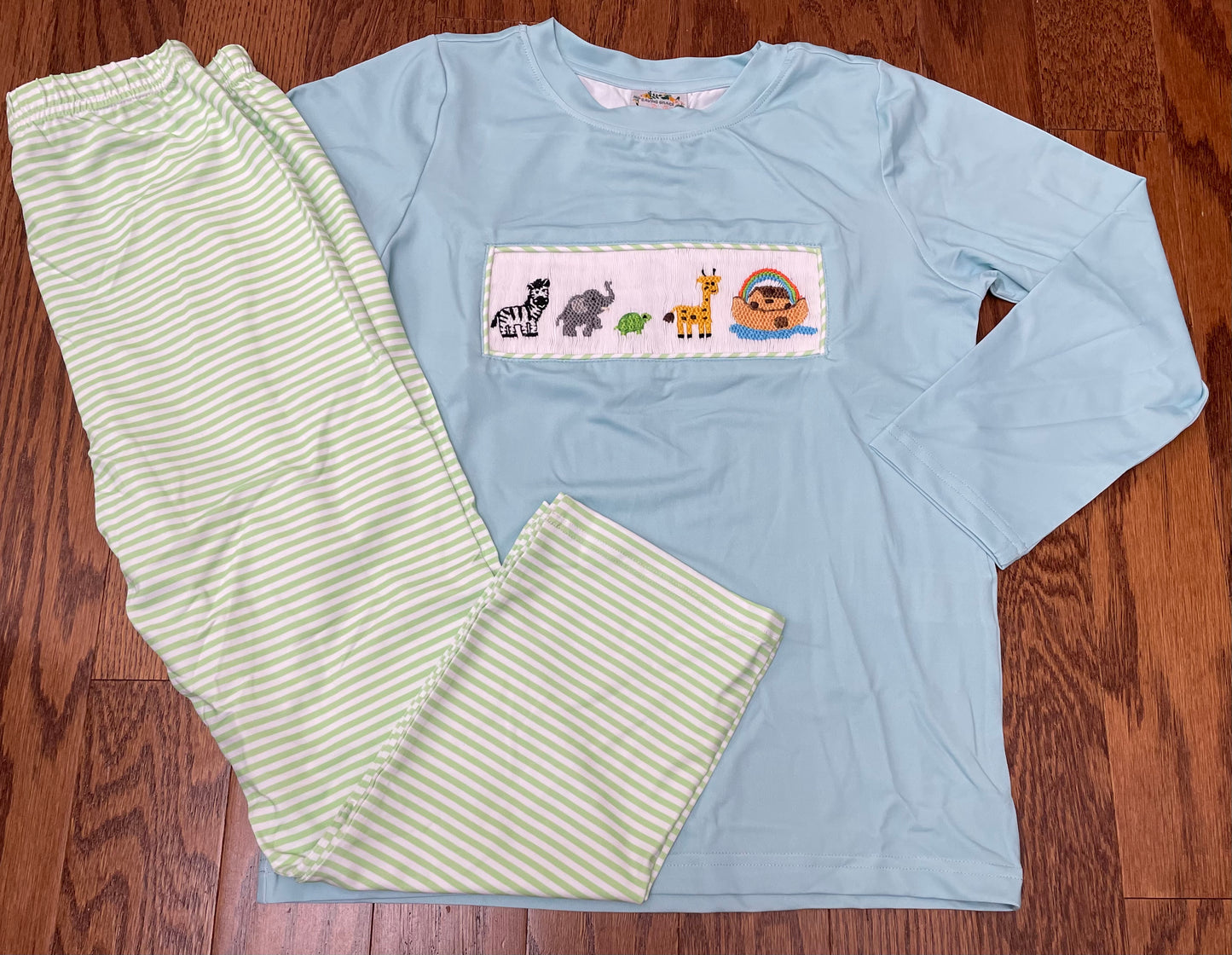 Smocked Noah’s Ark Boy pant set