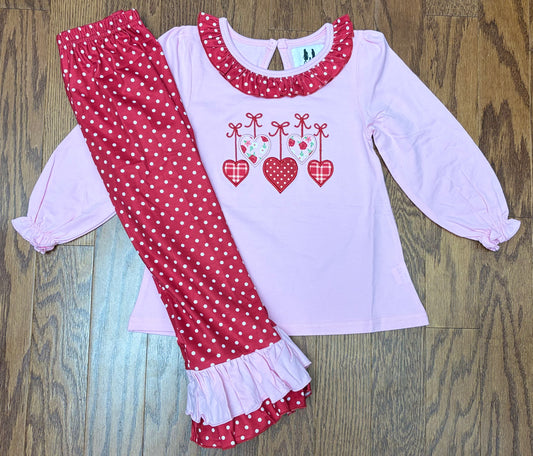 Hearts on a String Girls Pant Set