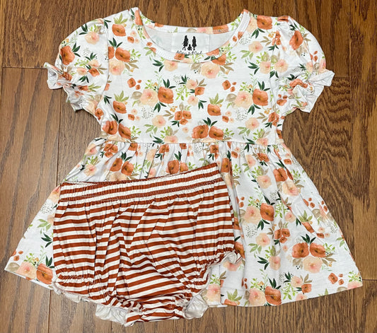 Fall Floral Girl Diaper Set