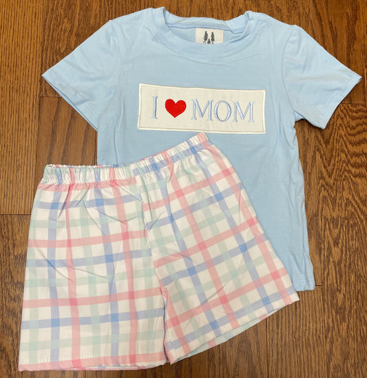 I❤️Mom (I love mom) Boy short set