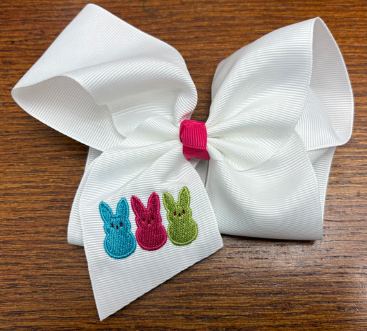 Easter Peeps Embroidered Hair Bow