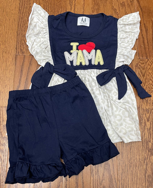 I❤️Mama ( I love Mama) Girl short set