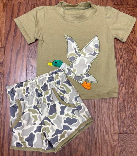 Mallard duck boys short set