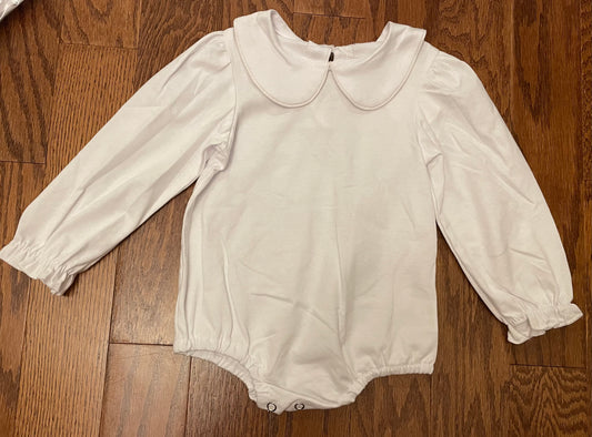 Basic White Knit Peter Pan Girl Bubble