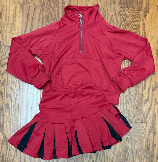 Garnet and black athletic skort set