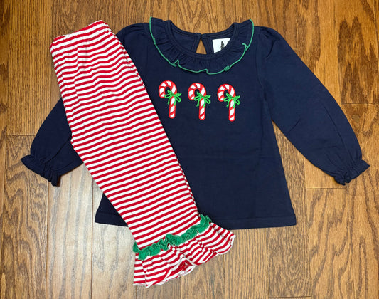 Triple Candy Cane girls pant set