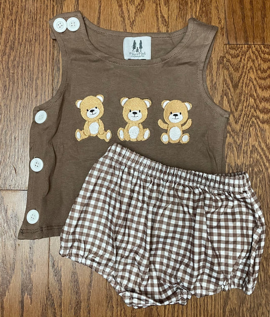 Bear boy diaper set