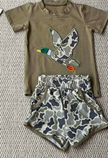 Mallard duck boys short set